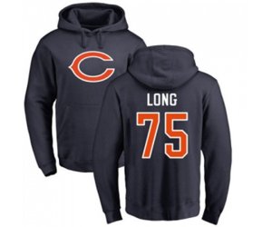 Chicago Bears #75 Kyle Long Navy Blue Name & Number Logo Pullover Hoodie