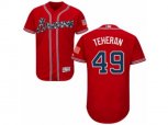 Atlanta Braves #49 Julio Teheran Red Flexbase Authentic Collection MLB Jersey