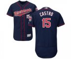 Minnesota Twins #15 Jason Castro Navy Blue Alternate Flex Base Authentic Collection Baseball Jersey