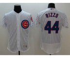 Men Chicago Cubs #44 Anthony Rizzo Majestic white stripe Flexbase Authentic Collection Player Jersey