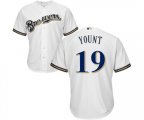 Milwaukee Brewers #19 Robin Yount Replica White Home Cool Base Baseball Jersey