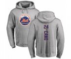 New York Mets #24 Robinson Cano Ash Backer Pullover Hoodie