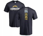 Los Angeles Chargers #86 Hunter Henry Navy Blue Backer T-Shirt