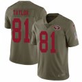 San Francisco 49ers #81 Trent Taylor Limited Olive 2017 Salute to Service NFL Jersey