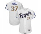 Kansas City Royals #37 Brandon Moss White Flexbase Authentic Collection Baseball Jersey
