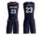 New York Knicks #23 Trey Burke Swingman Navy Blue Basketball Suit Jersey - City Edition