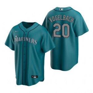 Nike Seattle Mariners #20 Daniel Vogelbach Aqua Alternate Stitched Baseball Jersey