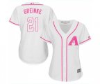 Women's Arizona Diamondbacks #21 Zack Greinke Replica White Fashion Baseball Jersey