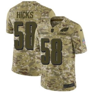 Philadelphia Eagles #58 Jordan Hicks Limited Camo 2018 Salute to Service NFL Jersey