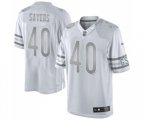 Chicago Bears #40 Gale Sayers Limited White Platinum Football Jersey