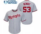 Washington Nationals #53 Joaquin Benoit Replica Grey Road Cool Base Baseball Jersey