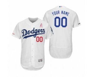 Los Angeles Dodgers Custom White 2019 Mother\'s Day Flex Base Home Jersey