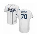 Tampa Bay Rays #70 Nick Anderson Home White Home Flex Base Authentic Collection Baseball Player Jersey