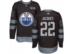 Edmonton Oilers #22 Jean-Francois Jacques Black 1917-2017 100th Anniversary Stitched NHL Jersey