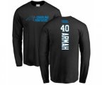 Carolina Panthers #40 Alex Armah Black Backer Long Sleeve T-Shirt