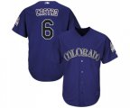 Colorado Rockies #6 Daniel Castro Replica Purple Alternate 1 Cool Base Baseball Jersey