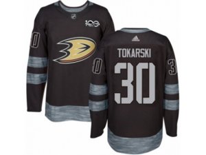 Adidas Anaheim Ducks #30 Dustin Tokarski Authentic Black 1917-2017 100th Anniversary NHL Jersey