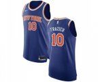 New York Knicks #10 Walt Frazier Authentic Royal Blue NBA Jersey - Icon Edition