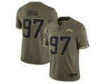 Los Angeles Chargers #97 Joey Bosa 2022 Olive Salute To Service Limited Stitched Jersey