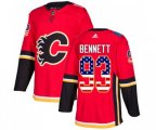 Calgary Flames #93 Sam Bennett Authentic Red USA Flag Fashion Hockey Jersey