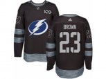 Tampa Bay Lightning #23 J.T. Brown Authentic Black 1917-2017 100th Anniversary NHL Jersey