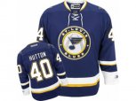 Reebok St. Louis Blues #40 Carter Hutton Authentic Navy Blue Third NHL Jersey