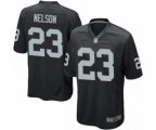 Oakland Raiders #23 Nick Nelson Game Black Team Color Football Jersey