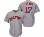 Boston Red Sox #17 Nathan Eovaldi Replica Grey Road Cool Base Baseball Jersey