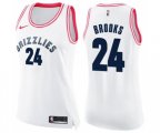 Women's Memphis Grizzlies #24 Dillon Brooks Swingman White Pink Fashion Basketball Jersey