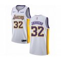 Los Angeles Lakers #32 Magic Johnson Authentic White Basketball Jerseys - Association Edition