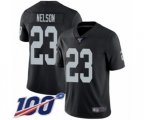 Oakland Raiders #23 Nick Nelson Black Team Color Vapor Untouchable Limited Player 100th Season Football Jersey