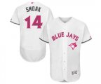Toronto Blue Jays #14 Justin Smoak Authentic White 2016 Mother's Day Fashion Flex Base Baseball Jersey