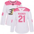 Anaheim Ducks #21 Chris Wagner Authentic White Pink Fashion NHL Jersey