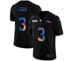Denver Broncos #3 Drew Lock Multi-Color Black 2020 NFL Crucial Catch Vapor Untouchable Limited Jersey