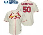 St. Louis Cardinals #50 Adam Wainwright Replica Cream Alternate Cool Base Baseball Jersey
