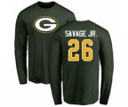 Green Bay Packers #26 Darnell Savage Jr. Green Name & Number Logo Long Sleeve T Shirt