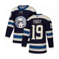 Columbus Blue Jackets #19 Liam Foudy Premier Navy Blue Alternate NHL Jersey