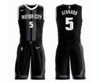 Detroit Pistons #5 Luke Kennard Authentic Black Basketball Suit Jersey - City Edition