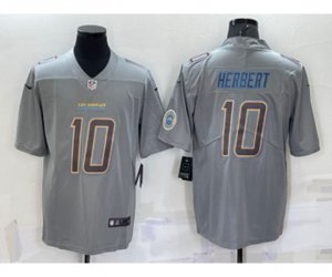 Los Angeles Chargers #10 Justin Herbert LOGO Grey Atmosphere Fashion Vapor Untouchable Stitched Limited Jersey