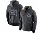 New York Jets #28 Curtis Martin Stitched Black Anthracite Salute to Service Player Performance Hoodie