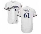 Milwaukee Brewers Bobby Wahl White Alternate Flex Base Authentic Collection Baseball Player Jersey