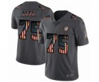 Oakland Raiders #75 Howie Long Limited Black USA Flag 2019 Salute To Service Football Jersey