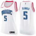 Orlando Magic #5 Mohamed Bamba Swingman White Pink Fashion NBA Jersey