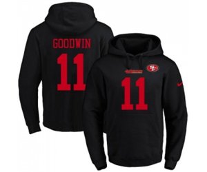 San Francisco 49ers #11 Marquise Goodwin Black Name & Number Pullover Hoodie
