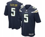 Los Angeles Chargers #5 Tyrod Taylor Game Navy Blue Team Color Football Jersey