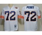 Chicago Bears #72 William Perry White Throwback With Bear Patch Jersey