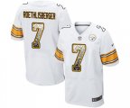 Pittsburgh Steelers #7 Ben Roethlisberger Elite White Road Drift Fashion Football Jersey