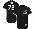 Chicago White Sox #72 Carlton Fisk Authentic Black Alternate Home Cool Base Baseball Jersey
