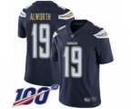 Los Angeles Chargers #19 Lance Alworth Navy Blue Team Color Vapor Untouchable Limited Player 100th Season Football Jersey