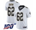 New Orleans Saints #62 Nick Easton White Vapor Untouchable Limited Player 100th Season Football Jersey